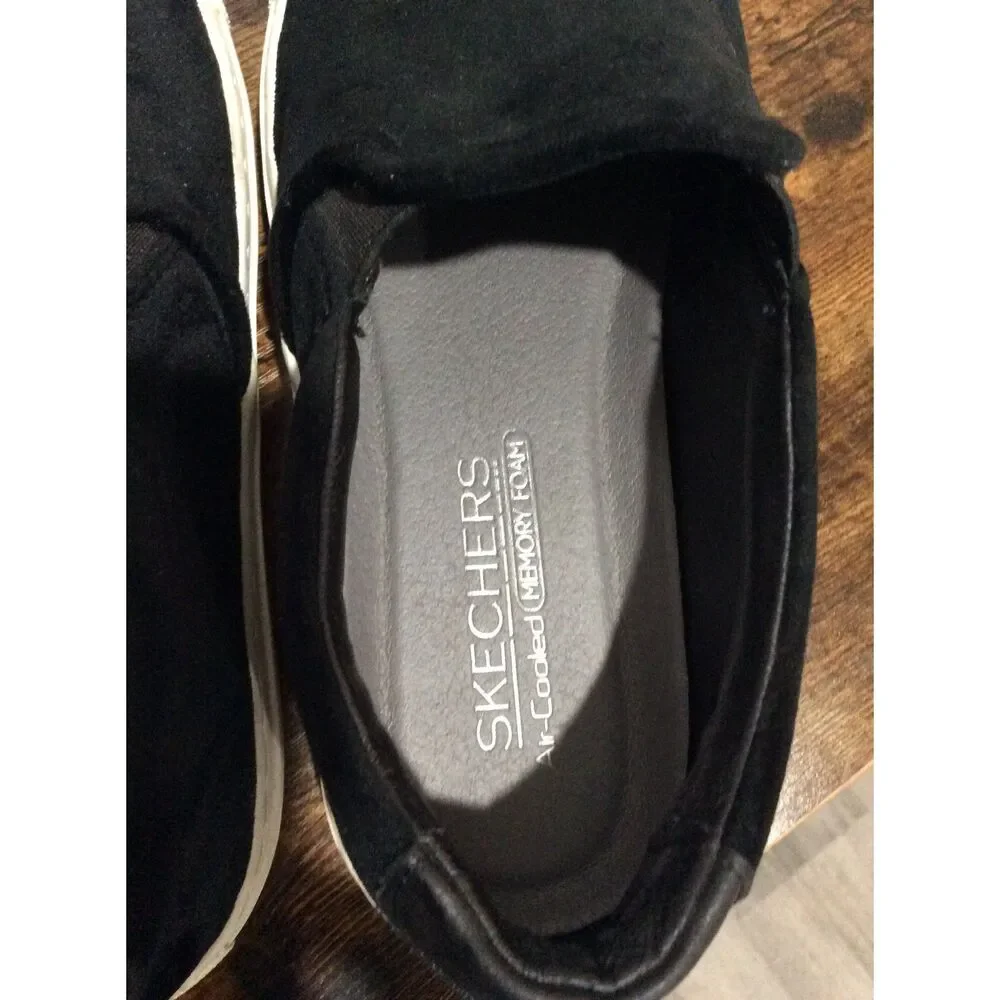Woman Skechers Velveteen VNC Shoe Slip-on classic sneaker 49933/Black Size 7.5